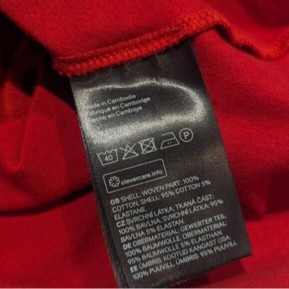 Red off the shoulder ruffle trim long sleeve blouse - Picture 4 of 4